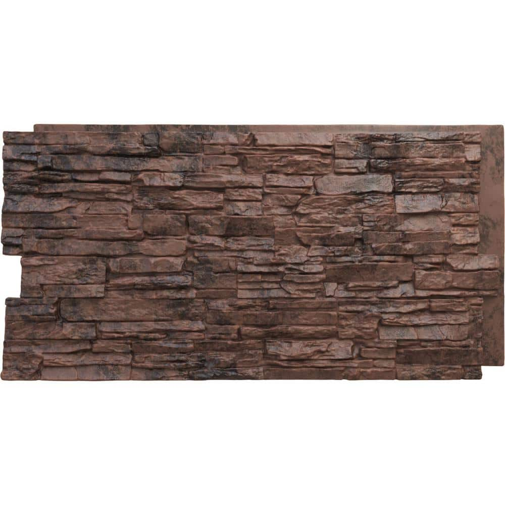 Ekena Millwork 45-34 in. x 24-12 in. Canyon Ridge Stacked Stone,  StoneWall Faux Stone Siding Panel PNU24X48CNCB - The Home Depot