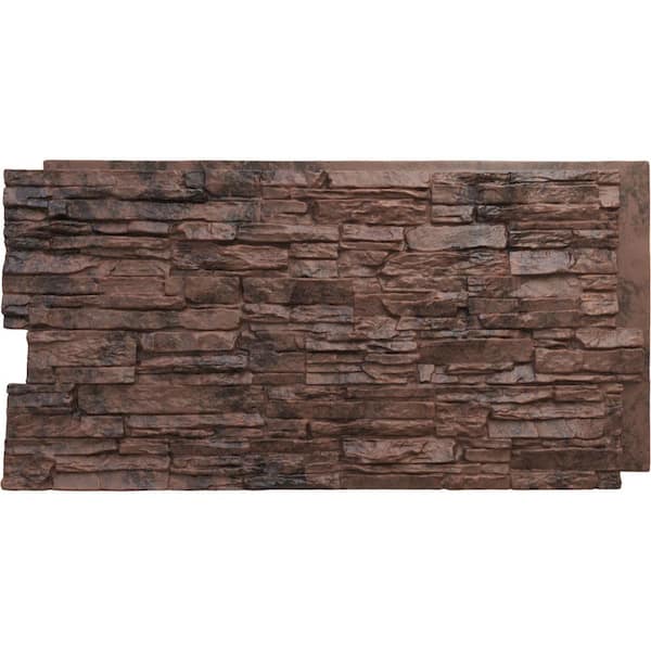 Ekena Millwork 45-3/4 in. x 24-1/2 in. Canyon Ridge Stacked Stone, StoneWall Faux Stone Siding Panel