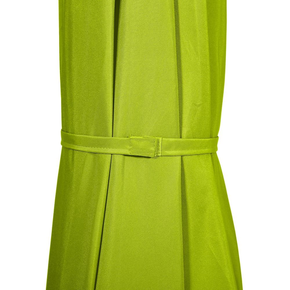 Lime Green 9 ft Half Round Patio Umbrella with Black Base