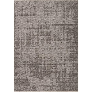 Vance Brown/Ivory 8 ft. x 10 ft.. Modern Abstract Area Rug