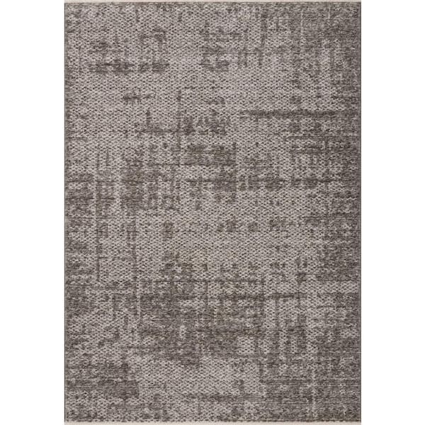 LOLOI II Vance Brown/Ivory 9 ft. 6 in. x 13 ft. 1 in. Modern Abstract Area Rug