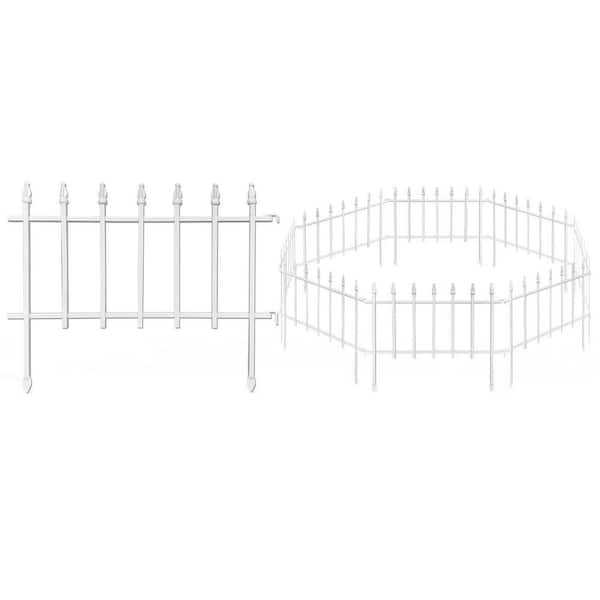 FAWEY TRED INC 18 in. Metal Decorative Garden Fence (5 Panels) Metal Border Folding Fence Landscape Fencing
