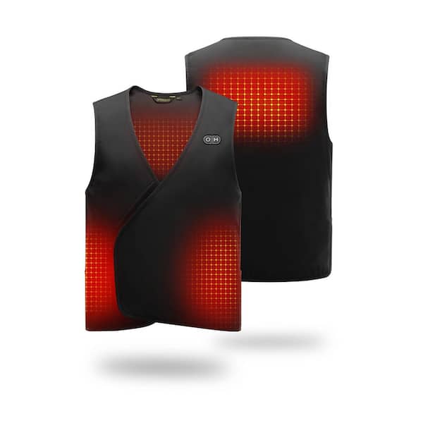 Unisex X-Small/Small Black Adjustable Heated Vest Liner (Vest Only), Compatible with Your Battery