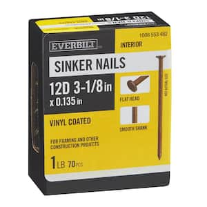 3-1/8 in. x 12D Vinyl Coated Sinker Non-Collated Framing Nails 1 lb. (70-Count)