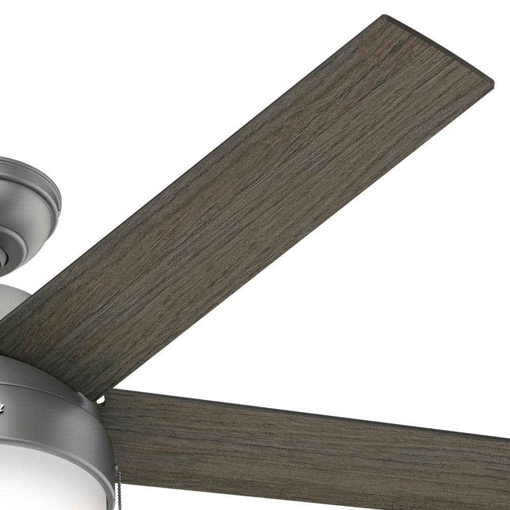 Anslee 52" Matte Silver Low Profile Ceiling Fan with LED Light