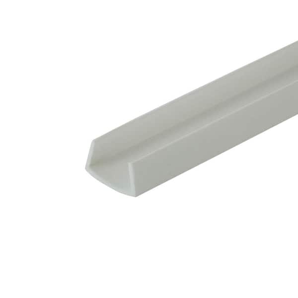 Outwater 1/4 in. D x 1/2 in. W x 36 in. L White Styrene Plastic U-Channel Moulding Fits 1/2 in. Board, (4-Pack)