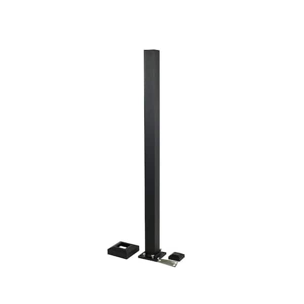 C10-C80 2 in. x 37 in (090 in. ) Level 36 in. H-Black Fine Texture with Post Aluminum Stair Railing Kit