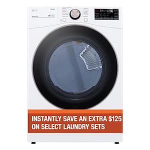 7.4 Cu. Ft. Vented SMART Stackable Electric Dryer in White with TurboSteam and Sensor Dry Technology