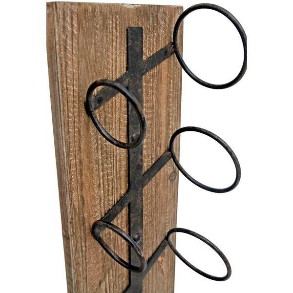 FirsTime & Co. in. 4-Bottles Antique Wood Rustic Wine Rack-70056 The Home Depot