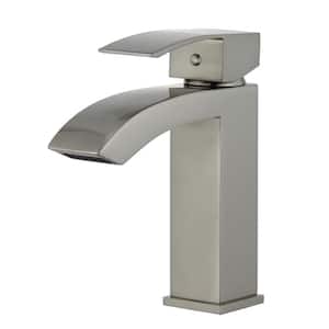 Cordoba Single Hole Single-Handle Bathroom Faucet with Overflow Drain in Brushed Nickel