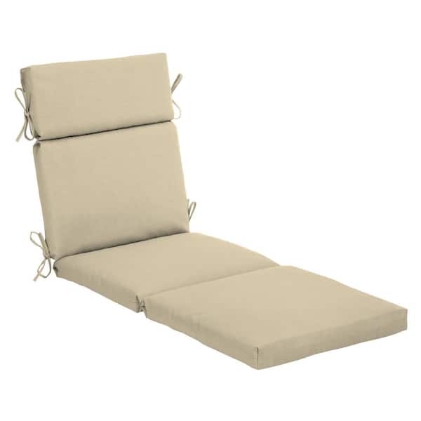 22 in. x 77 in. Outdoor Chaise Lounge Cushion in Tan Leala