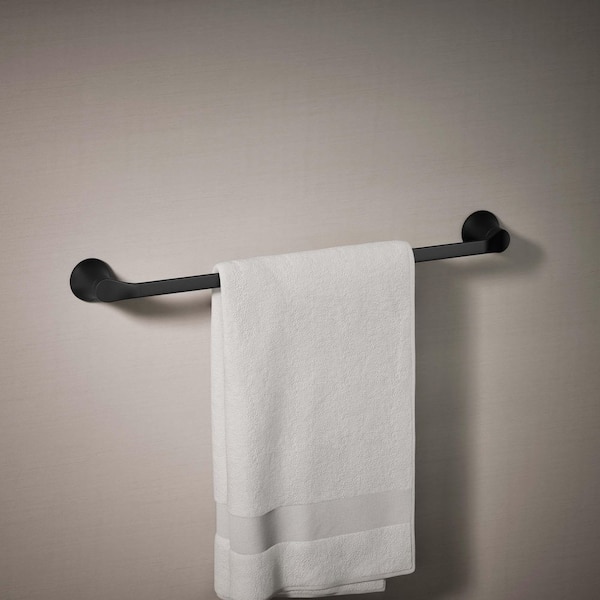 Simplice 24 in. Wall Mounted Single Towel Bar in Matte Black