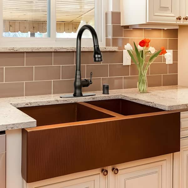 Akicon 3 Inch Hole Center Copper Kitchen Cabinet Handles 100% Solid Br