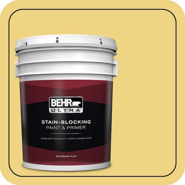 BEHR ULTRA 5 gal. #380D-4 Feather Gold Flat Exterior Paint & Primer