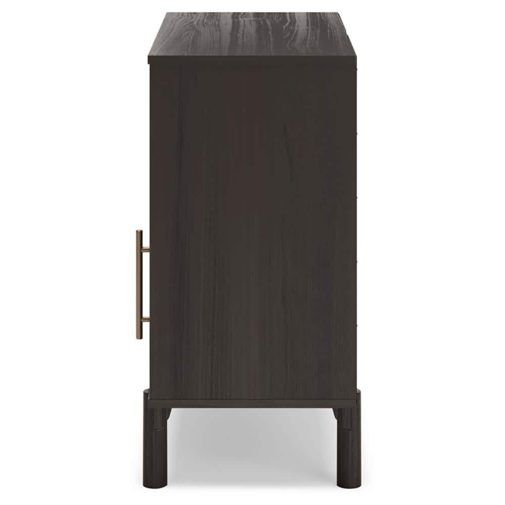 Brymont Dark Gray Wood Accent Cabinet with Goldtone Handles