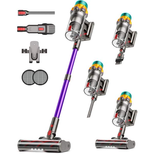 Bagless Cordless Upright Vacuum with HEPA Filter for Hardwood Floors, Carpets, Pet Hair with LED Display, Self-Standing