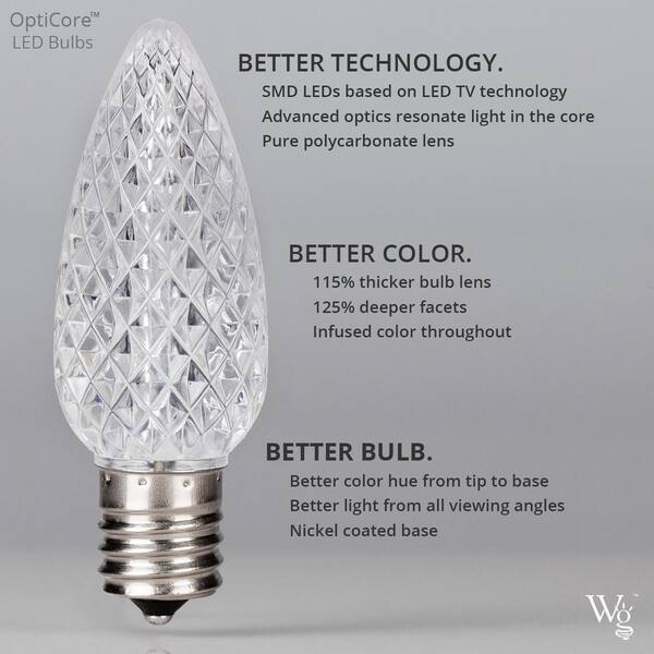 Wintergreen Lighting 25 Light Christmas Color Warm White C9 17ft for sale online 