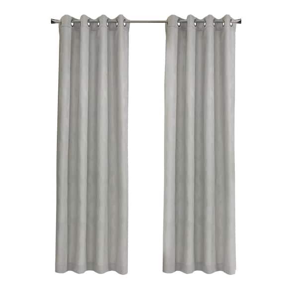 Habitat Corsica Grey Polyester Jacquard 52 in. W x 108 in. L Grommet Indoor Light Filtering Curtain (Single Panel)