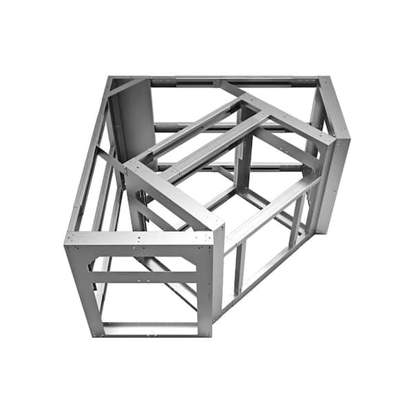 Uniframe Systems The Chatham Fully Adjustable and Modular Outdoor Kitchen Grill Island Framing Kit in Galvanized Steel