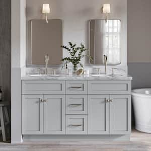 Hamlet 60 in. W x 21.5 in. D x 34.5 in. H Double Freestanding Bath Vanity Cabinet without Top in Grey