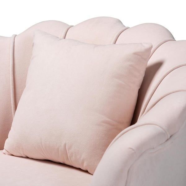 Baxton Studio Garson Blush Pink and Gold Armchair 195 12435 HD