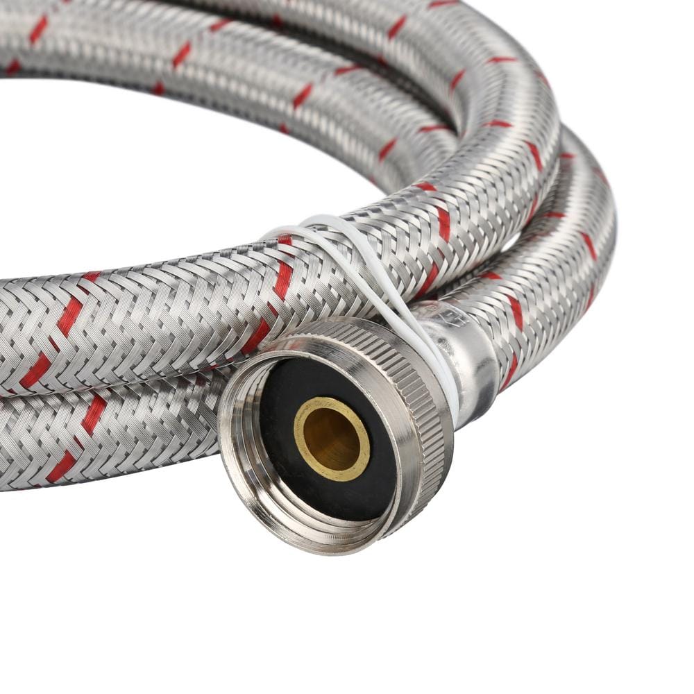 Stainless Steel Braided Washing Machine Hose Set with Brass Fittings