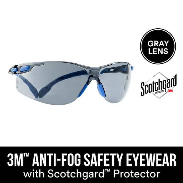 Protector Black/Blue Anti-Fog Eyewear with Gray Lens