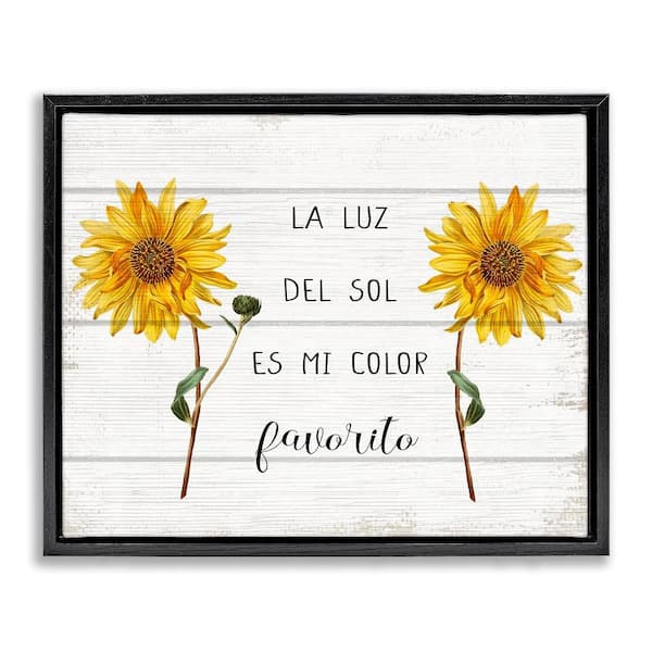 Stupell Industries Sunflower Favorite Color by Lil' Rue Black Floater Frame Typography Graphic Art Print 25 in. x 31 in.