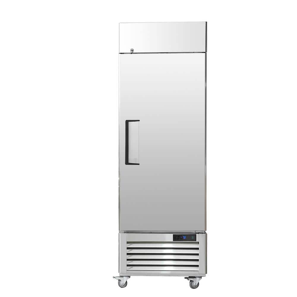 19.32 Cu.ft Commercial Refrigerator, Upright Single Door, Auto-Defrost, Stainless Steel, 4 Shelves, 33 to 41â„‰ Temp