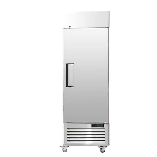 19.32 Cu.ft Commercial Refrigerator, Upright Single Door, Auto-Defrost, Stainless Steel, 4 Shelves, 33 to 41℉ Temp