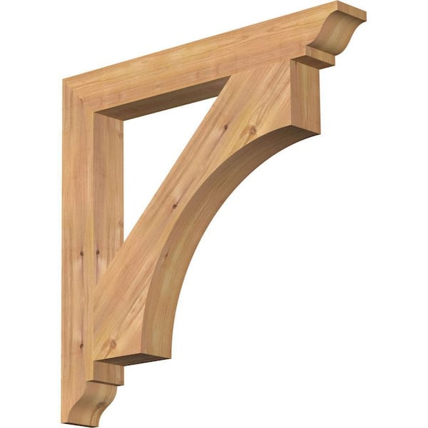 Ekena Millwork 3.5 in. x 28 in. x 28 in. Western Red Cedar Westlake Traditional Smooth Bracket