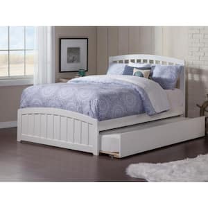 Richmond Full Platform Bed with Matching Foot Board with Full Size Urban Trundle Bed in White