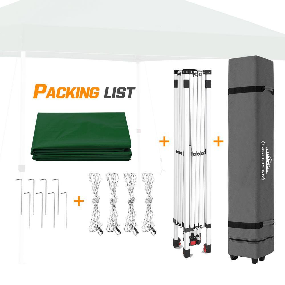10 ft. Green Pop Up Canopy Tent with Adjustable Height