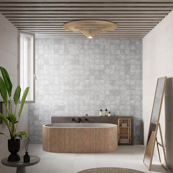 Paula Purroy Catalan Cotton White 5.11 in. x 5.11 in. Matte Ceramic Wall Tile (6.02 sq. ft./Case)