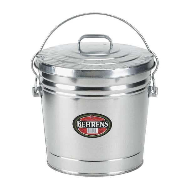 Behrens 6 Gal. Galvanized Steel Round Trash Can with Locking Lid