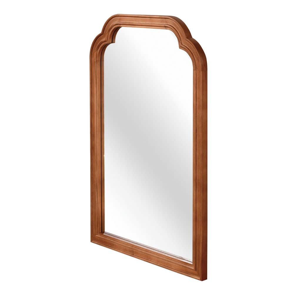 20.00 in. W x 30.00 in. H Rectangle Solid Wood Framed Wall Mount Bathroom Vanity Mirror in Yellowish Brown price history on PriceWatchPro