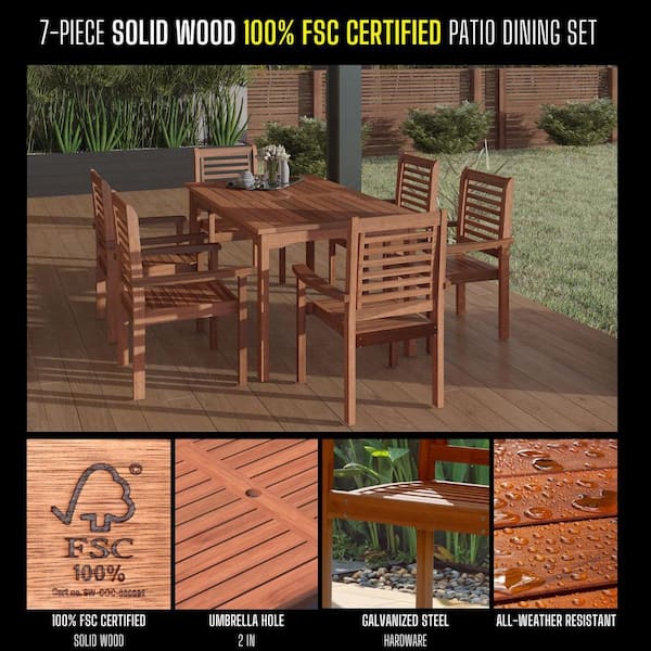 Milano 7-Piece Rectangular Patio Dining Set