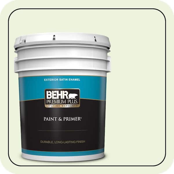 BEHR PREMIUM PLUS 5 gal. #430C-1 White Willow Satin Enamel Exterior Paint & Primer