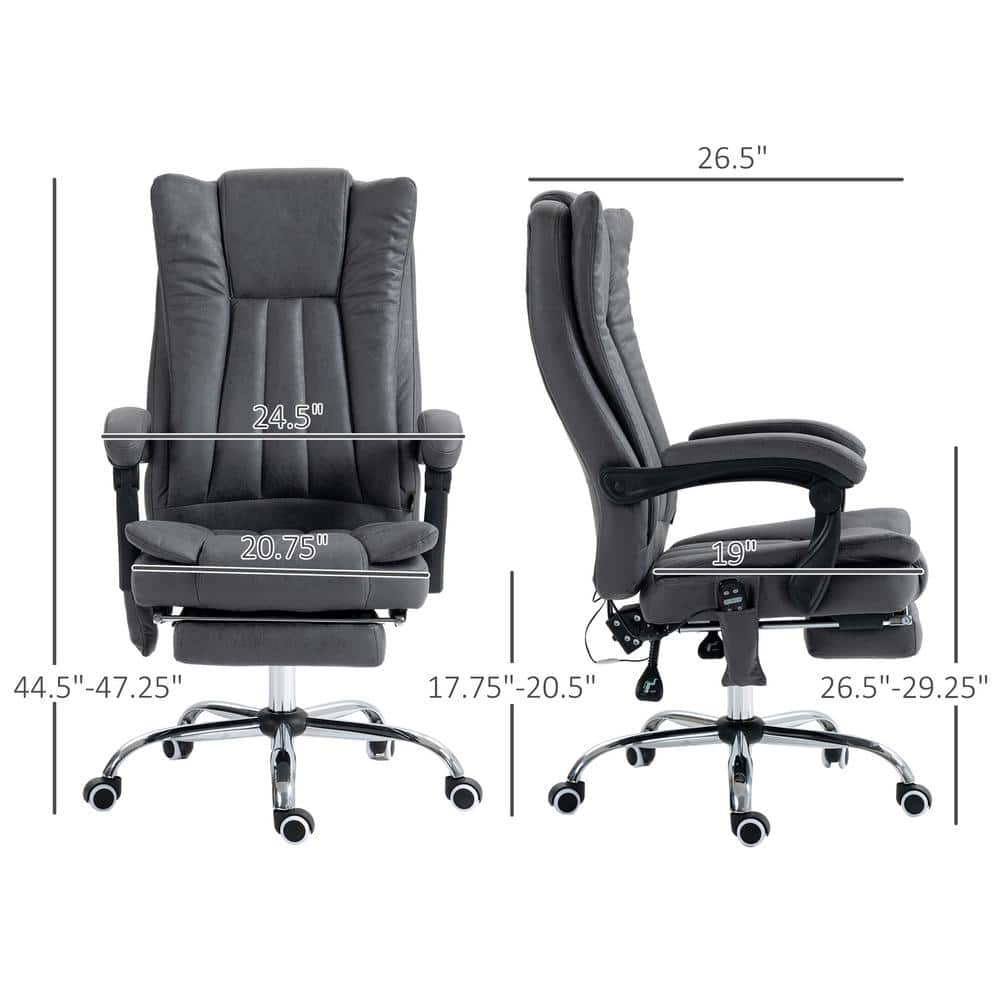High Back Gray Fabric Swivel Office Chair with Adjustable Arms