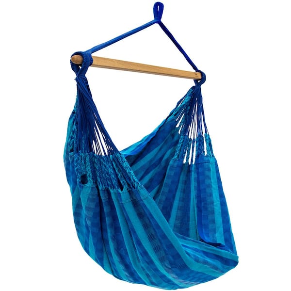 Vivere Latin 4 ft. Cotton Portable Chair Hammock in Laguna