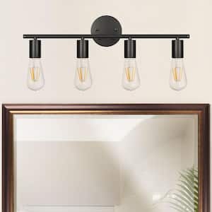 23.62 in. 4-Light Industrial Black Wall Sconce, Vintage Edison Wall Lamp Lighting Fixture for Bathroom