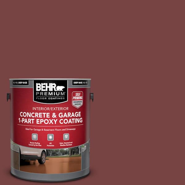 BEHR PREMIUM 1 gal. #PFC-04 Tile Red Self-Priming 1-Part Epoxy Satin Interior/Exterior Concrete and Garage Floor Paint