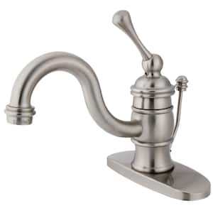 Victorian Single Hole Single-Handle Bathroom Faucet in Brushed Nickel