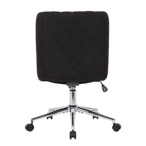 Benjara Rio Fabric Adjustable Height Task Chair in Black and