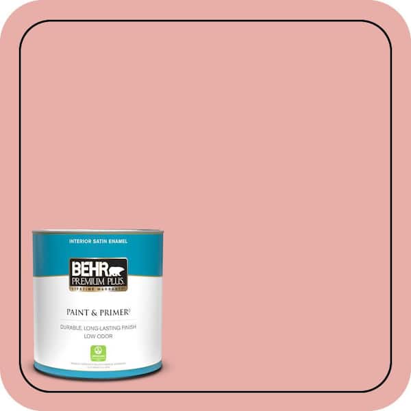 BEHR PREMIUM PLUS 1 qt. #160C-3 Rose Silk Satin Enamel Low Odor Interior Paint & Primer