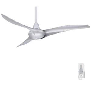 Wave 52 in. Indoor Silver Ceiling Fan with Remote Control