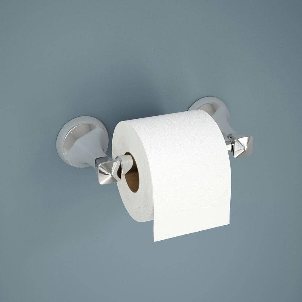 Esato Polished Chrome Wall Mounted Spring-Loaded Toilet Paper Holder