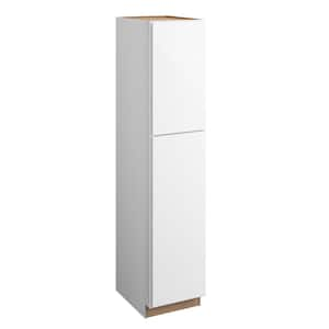 Hargrove 18 in. W x 24 in. D x 90 in. H Assembled Plywood Pantry Kitchen Cabinet in Vesper White with Soft Close LH