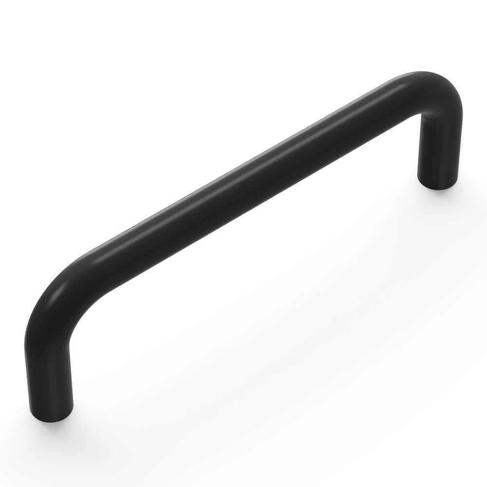 Black Polished Chrome Modern Cabinet Handle 3-1/2 Inch