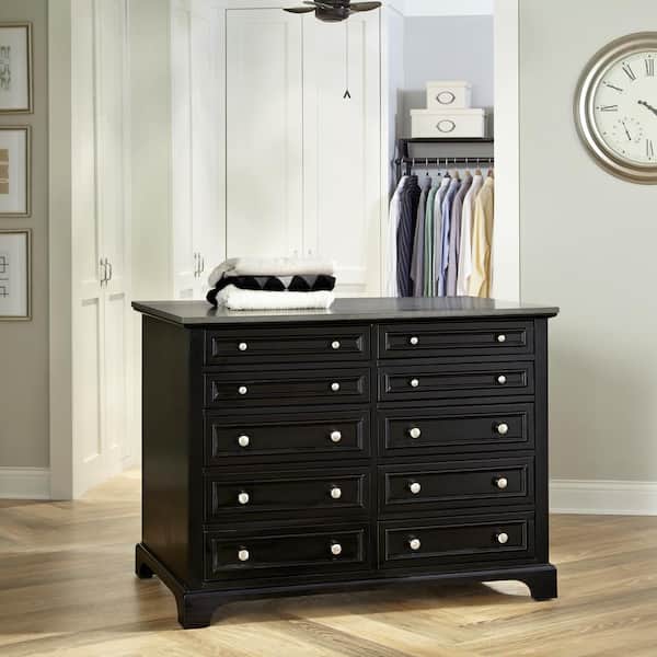 HOMESTYLES Bedford 48 in. W Black Closet Island